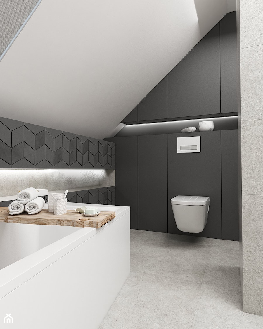 łazienka na poddaszu - Mała na poddaszu bez okna łazienka, styl nowoczesny - zdjęcie od FOORMA Pracownia Architektury Wnętrz
