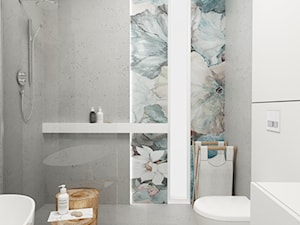 Średnia bez okna ze szkłem na ścianie łazienka, styl nowoczesny - zdjęcie od FOORMA Pracownia Architektury Wnętrz