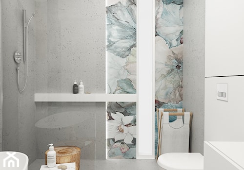 Średnia bez okna ze szkłem na ścianie łazienka, styl nowoczesny - zdjęcie od FOORMA Pracownia Architektury Wnętrz