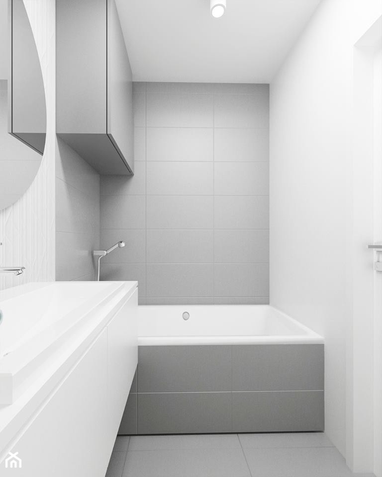 Szara łazienka - Łazienka, styl minimalistyczny - zdjęcie od FOORMA Pracownia Architektury Wnętrz
