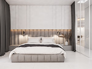 Dom Tychy - Średnia biała szara sypialnia, styl nowoczesny - zdjęcie od FOORMA Pracownia Architektury Wnętrz