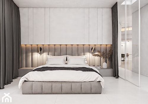Dom Tychy - Średnia biała szara sypialnia, styl nowoczesny - zdjęcie od FOORMA Pracownia Architektury Wnętrz