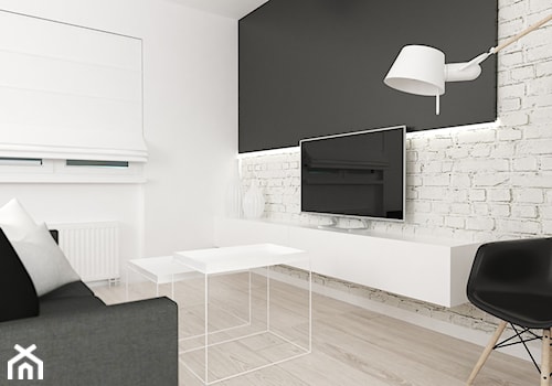 Mieszkanie dla młodych. - Mały biały salon, styl skandynawski - zdjęcie od FOORMA Pracownia Architektury Wnętrz