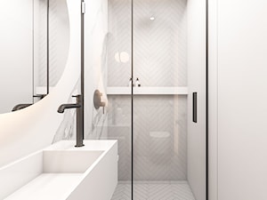 Dom Rybnik - Mała bez okna z lustrem łazienka, styl nowoczesny - zdjęcie od FOORMA Pracownia Architektury Wnętrz