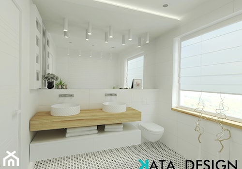 Średnia łazienka z oknem, styl minimalistyczny - zdjęcie od Studio 4 Design