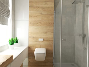 Średnia na poddaszu łazienka z oknem, styl nowoczesny - zdjęcie od Studio 4 Design