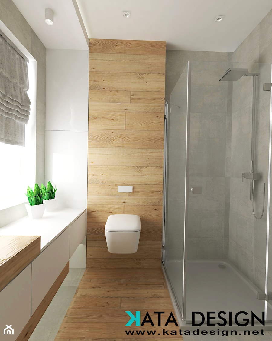 Średnia na poddaszu łazienka z oknem, styl nowoczesny - zdjęcie od Studio 4 Design