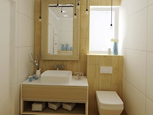 Dom 123 m2 - Mała z punktowym oświetleniem łazienka z oknem, styl nowoczesny - zdjęcie od Studio 4 Design