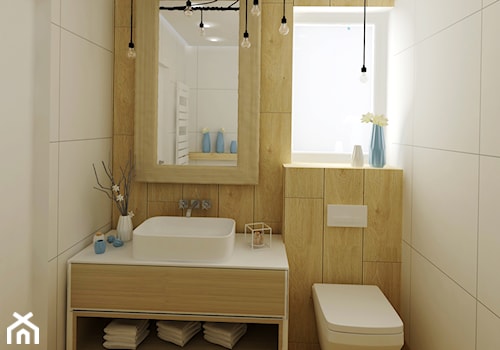 Dom 123 m2 - Mała z punktowym oświetleniem łazienka z oknem, styl nowoczesny - zdjęcie od Studio 4 Design