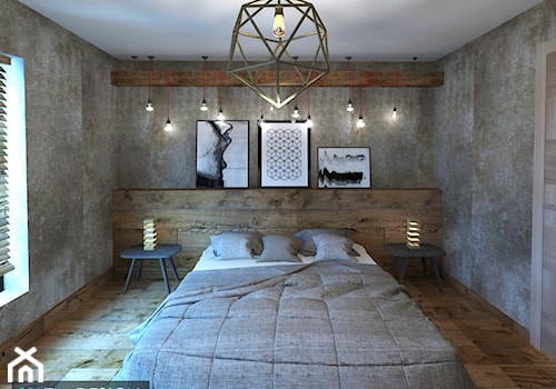 Dom Tychy - Średnia szara sypialnia, styl nowoczesny - zdjęcie od Studio 4 Design