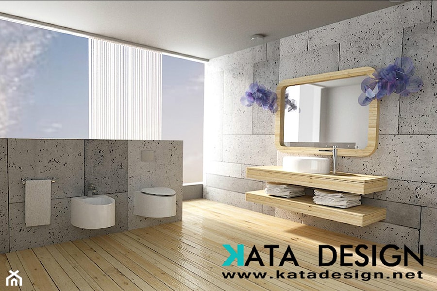 Duża z punktowym oświetleniem łazienka z oknem, styl minimalistyczny - zdjęcie od Studio 4 Design