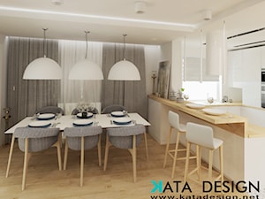 Średnia biała jadalnia w kuchni, styl nowoczesny - zdjęcie od Studio 4 Design