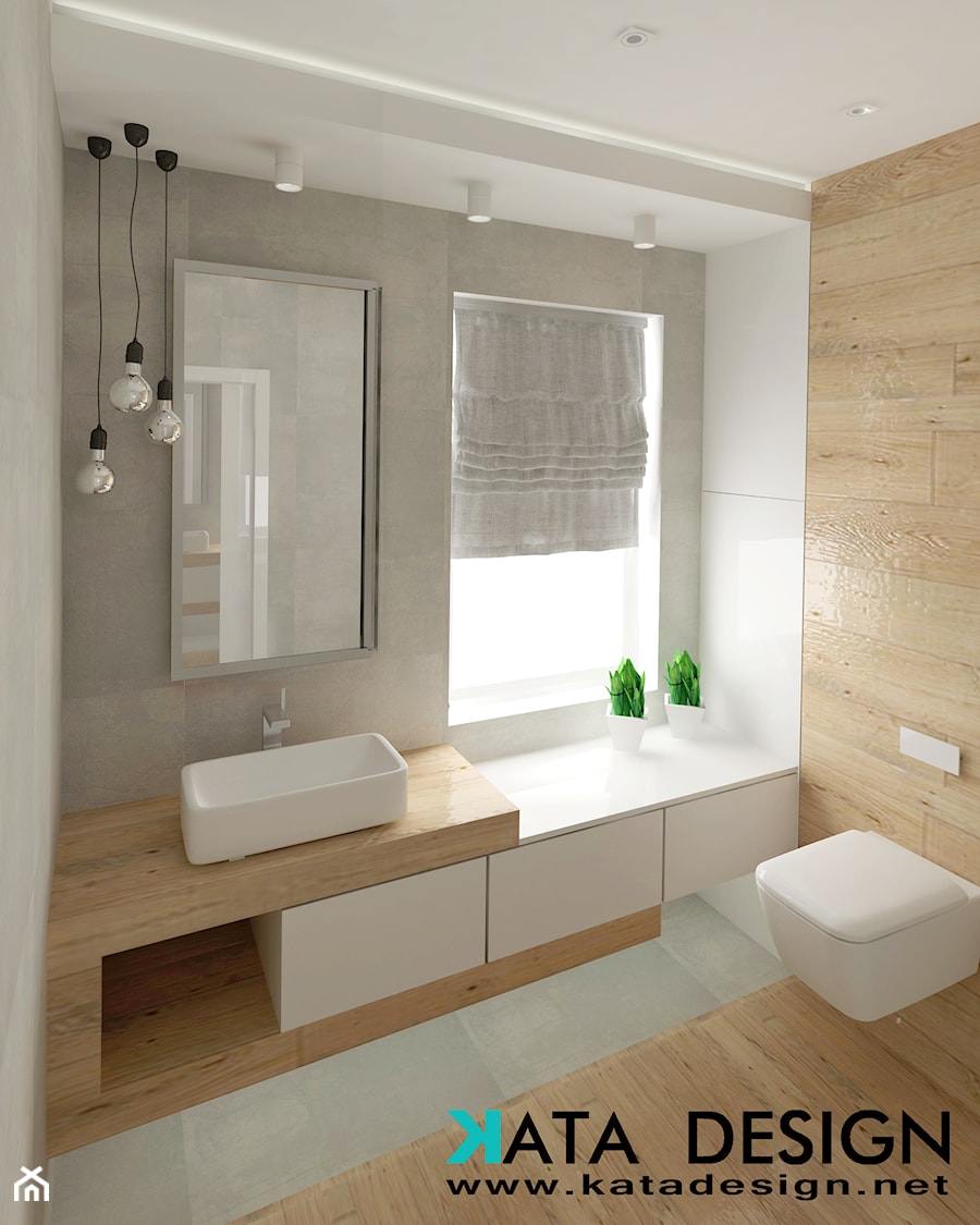 Mała łazienka z oknem, styl nowoczesny - zdjęcie od Studio 4 Design