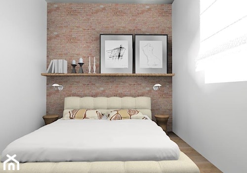 Mieszkanie w kamienicy - Mała biała sypialnia, styl nowoczesny - zdjęcie od Pracownia Aranżacji Wnętrz "O-Kreślarnia"