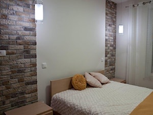 Karmelowy loft - Sypialnia, styl nowoczesny - zdjęcie od Pracownia Aranżacji Wnętrz "O-Kreślarnia"