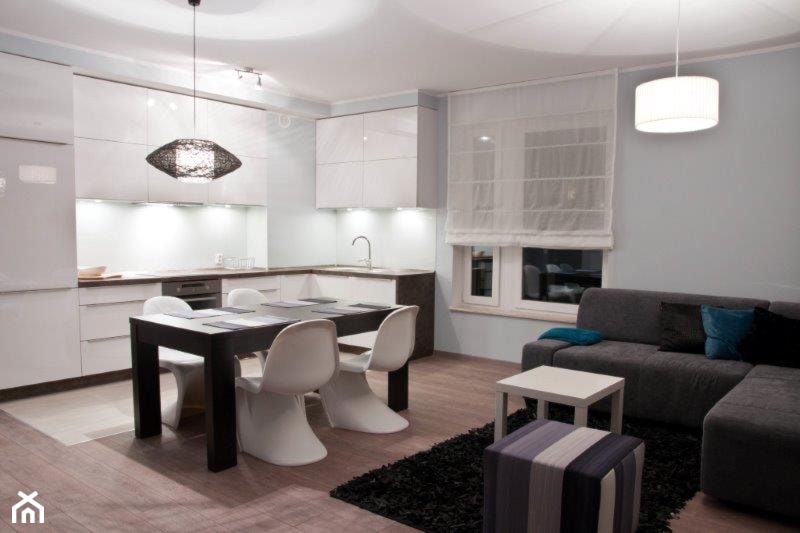 Błękitny apartament - Salon, styl nowoczesny - zdjęcie od Pracownia Aranżacji Wnętrz "O-Kreślarnia"