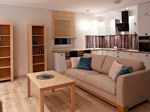 Mieszkanie z turkusem - Salon, styl nowoczesny - zdjęcie od Pracownia Aranżacji Wnętrz "O-Kreślarnia"