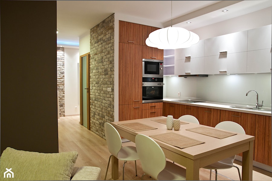 Karmelowy loft - Kuchnia, styl nowoczesny - zdjęcie od Pracownia Aranżacji Wnętrz "O-Kreślarnia"