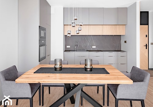 Projekt mieszkania Gdańsk Tarasy Bałtyku - Kuchnia, styl nowoczesny - zdjęcie od AJOT praownia projektowa