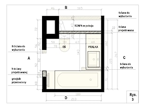 Projekt łazienki-rzut pomieszczenia. - zdjęcie od GNASS-Projekty i Realizacje Wnętrz