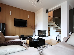 Dom Warszawa - Średni biały czarny salon, styl nowoczesny - zdjęcie od Soma Architekci