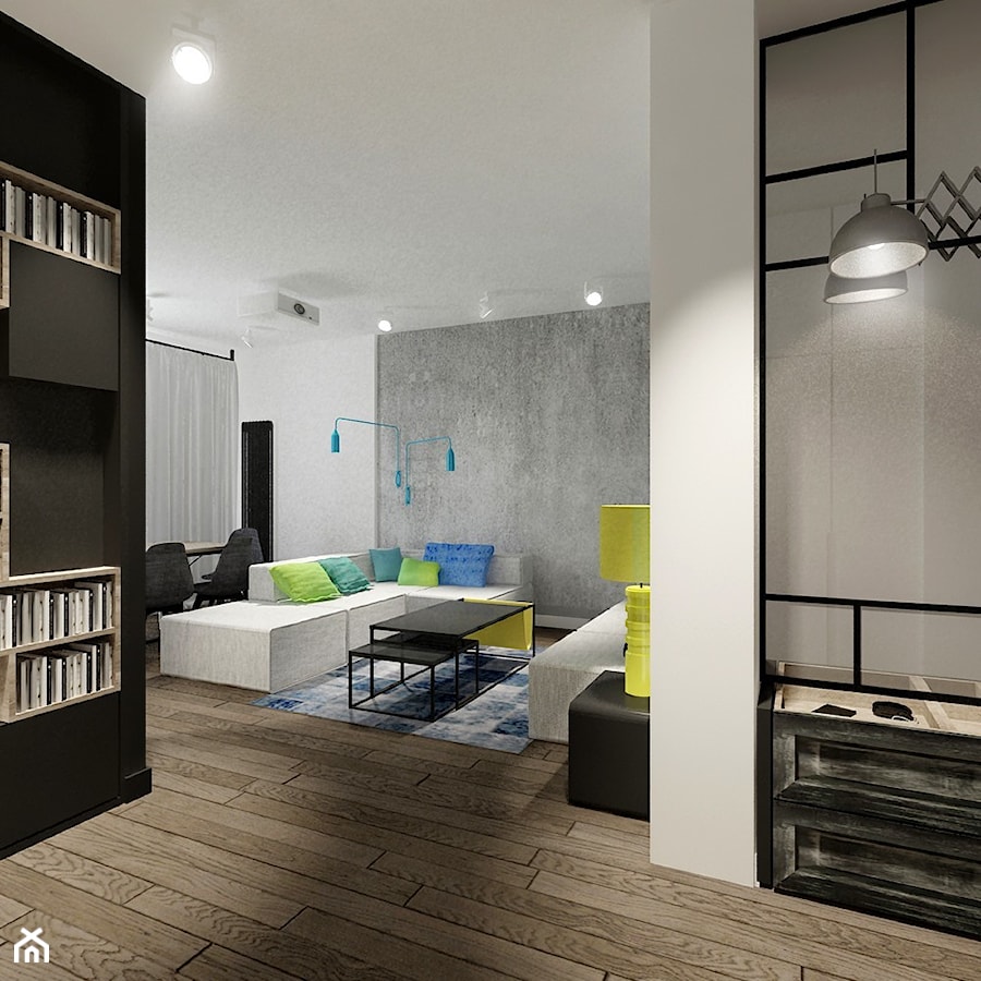 Mieszkanie Minimal-Industrial - Salon, styl nowoczesny - zdjęcie od Soma Architekci