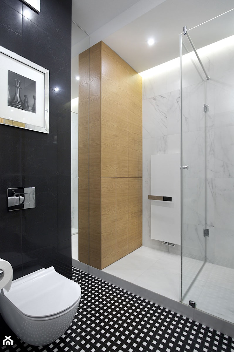 Apartament Mokotów - Średnia z punktowym oświetleniem łazienka, styl nowoczesny - zdjęcie od Soma Architekci