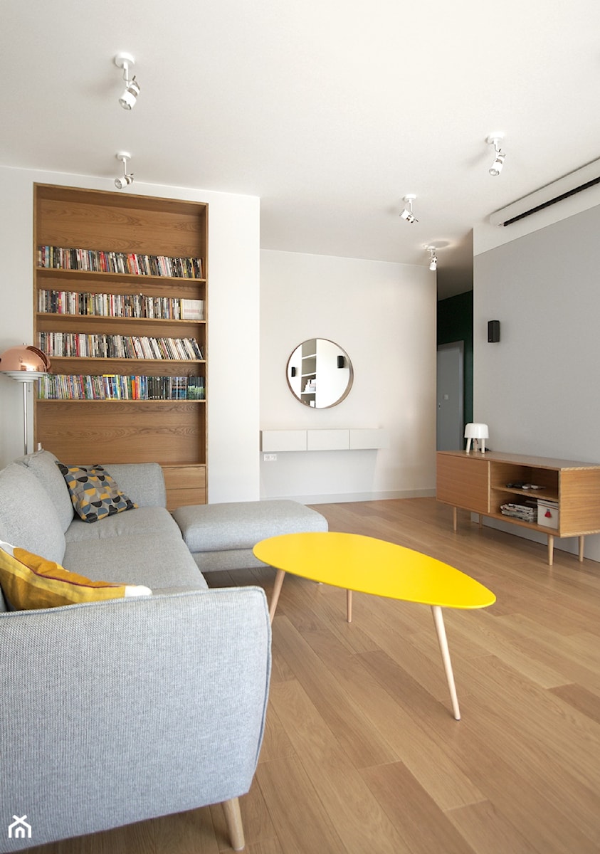 Apartament Ekopark - Średni biały salon, styl nowoczesny - zdjęcie od Soma Architekci