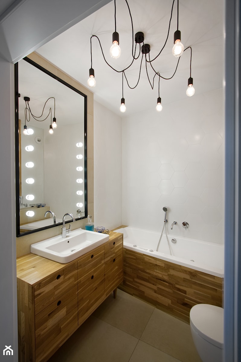 Wola - Mała bez okna z lustrem łazienka, styl nowoczesny - zdjęcie od Soma Architekci