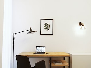 Koneser - Mała biała z biurkiem sypialnia, styl nowoczesny - zdjęcie od Soma Architekci