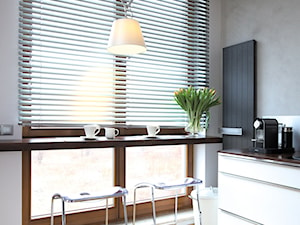 Wilanów - Średnia szara jadalnia w kuchni, styl nowoczesny - zdjęcie od Soma Architekci