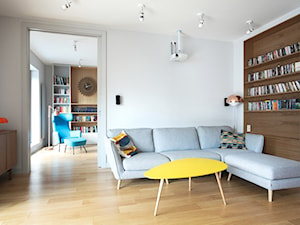 Apartament Ekopark - Mały biały salon, styl nowoczesny - zdjęcie od Soma Architekci