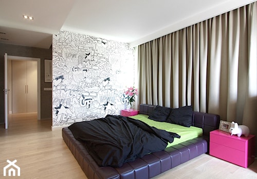 Fluo Apartment - Duża sypialnia, styl nowoczesny - zdjęcie od Soma Architekci