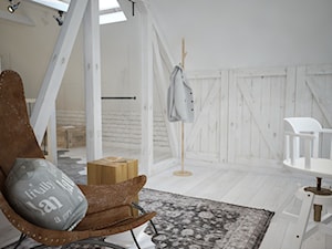 Poddasze styl skandynawski - Duże białe biuro, styl skandynawski - zdjęcie od Mart-Design Architektura Wnętrz