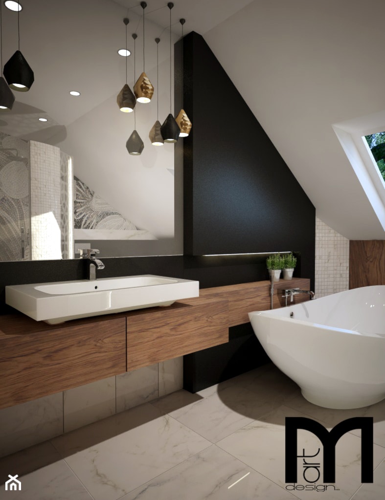 Projekt nowoczesnej łazienki - Duża łazienka z oknem, styl nowoczesny - zdjęcie od Mart-Design Architektura Wnętrz