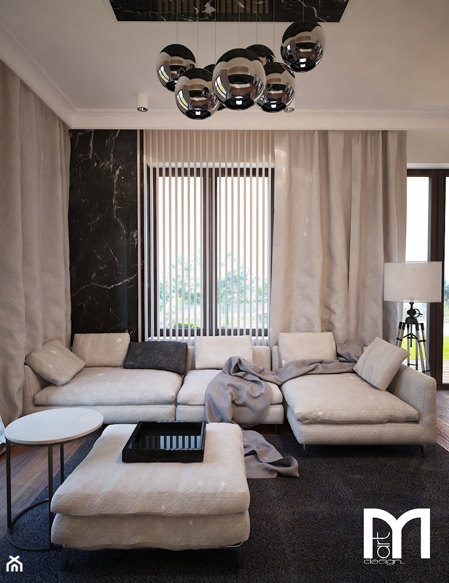 Eleganckie wnętrze - Salon, styl nowoczesny - zdjęcie od Mart-Design Architektura Wnętrz