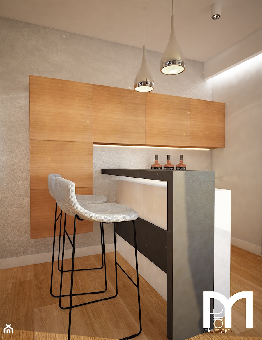 Dom jednorodzinny okolice Ostrołęki - Mała jadalnia w kuchni, styl nowoczesny - zdjęcie od Mart-Design Architektura Wnętrz