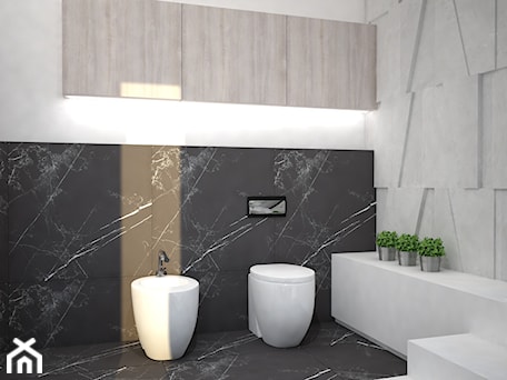 Aranżacje wnętrz - Łazienka: Nowoczesna łazienka z betonowymi panelami 3D - Średnia z marmurową podłogą łazienka, styl nowoczesny - Mart-Design Architektura Wnętrz. Przeglądaj, dodawaj i zapisuj najlepsze zdjęcia, pomysły i inspiracje designerskie. W bazie mamy już prawie milion fotografii!