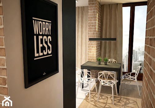 Mała szara jadalnia jako osobne pomieszczenie, styl nowoczesny - zdjęcie od Mart-Design Architektura Wnętrz