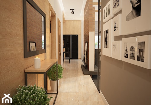 Dom w Brodnicy - Duży brązowy szary hol / przedpokój, styl nowoczesny - zdjęcie od Mart-Design Architektura Wnętrz