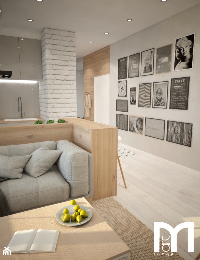 Mieszkanie we Wrocławiu, styl skandynawski - Salon, styl nowoczesny - zdjęcie od Mart-Design Architektura Wnętrz