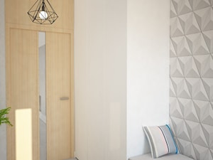 Projekt domu jednorodzinnego z pastelowymi kolorami - Mały biały hol / przedpokój, styl nowoczesny - zdjęcie od Mart-Design Architektura Wnętrz
