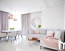 Realizacja mieszkania w pastelowych kolorach w stylu glamour - Salon, styl glamour - zdjęcie od Mart-Design Architektura Wnętrz - Homebook