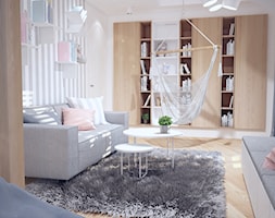 Nowoczesny pokój dla dziewczynki - Średni biały szary pokój dziecka dla dziecka dla nastolatka dla ... - zdjęcie od Mart-Design Architektura Wnętrz - Homebook