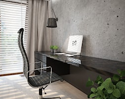 Dom koło Ostrołęki w stylu GLAMOUR - Małe z zabudowanym biurkiem szare biuro, styl nowoczesny - zdjęcie od Mart-Design Architektura Wnętrz - Homebook