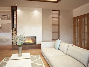 Wnętrze ciepłe, klimatyczne... - Średni biały szary salon, styl tradycyjny - zdjęcie od Mart-Design Architektura Wnętrz