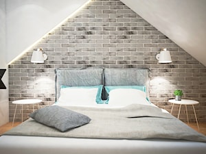 Projekt sypialni na poddaszu - Mała sypialnia na poddaszu, styl skandynawski - zdjęcie od Mart-Design Architektura Wnętrz
