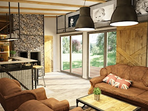 Projekt i realizacja domku imprezowo-gościnnego - Salon, styl industrialny - zdjęcie od Mart-Design Architektura Wnętrz