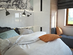 Projekt domu jednorodzinnego z pastelowymi kolorami - Sypialnia, styl nowoczesny - zdjęcie od Mart-Design Architektura Wnętrz