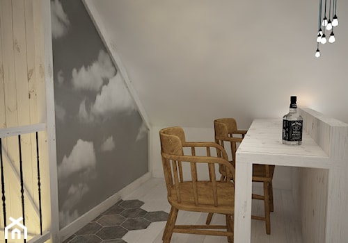 Poddasze styl skandynawski - Mała szara jadalnia jako osobne pomieszczenie, styl skandynawski - zdjęcie od Mart-Design Architektura Wnętrz